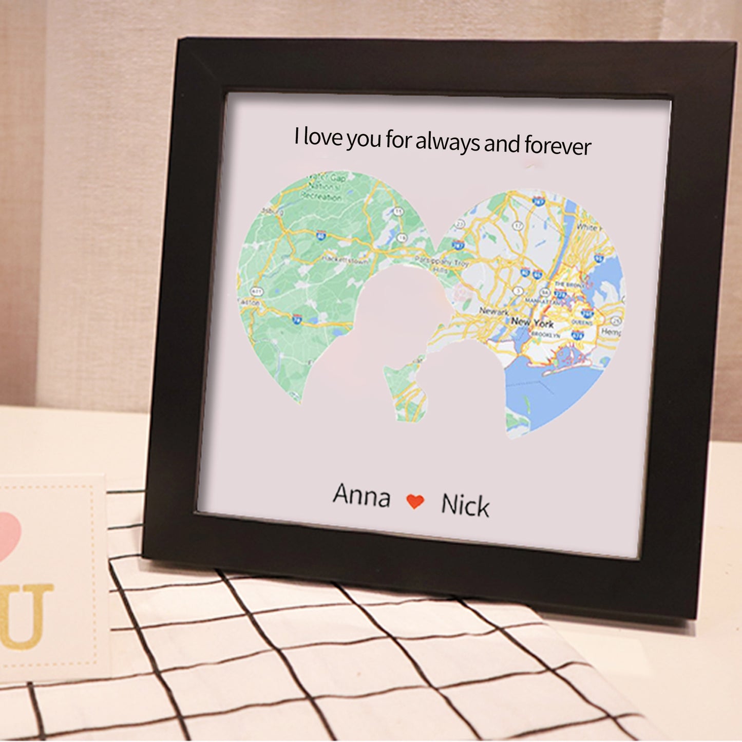 LoveMap: Eternal Love Journey Map Frame