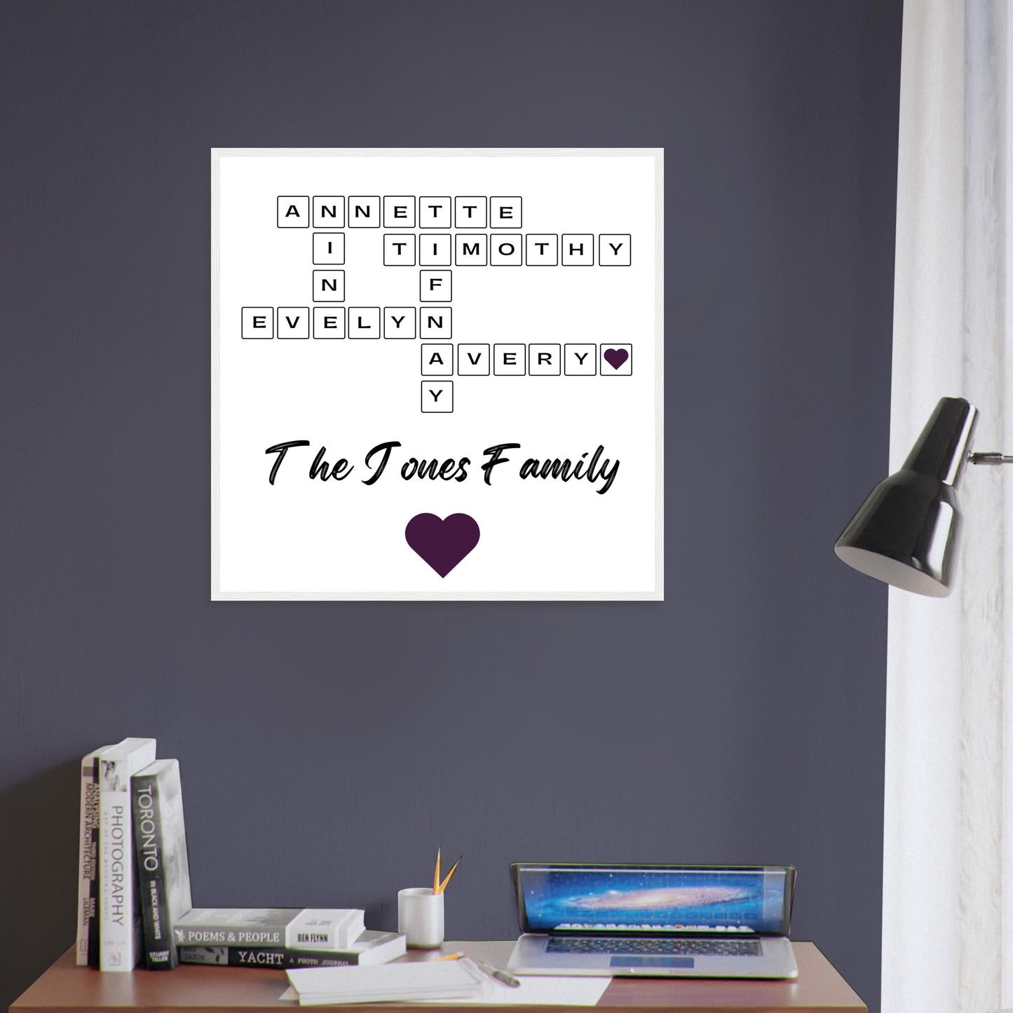 Forever Together Family Portrait Premium Matte Wooden Framed Poster