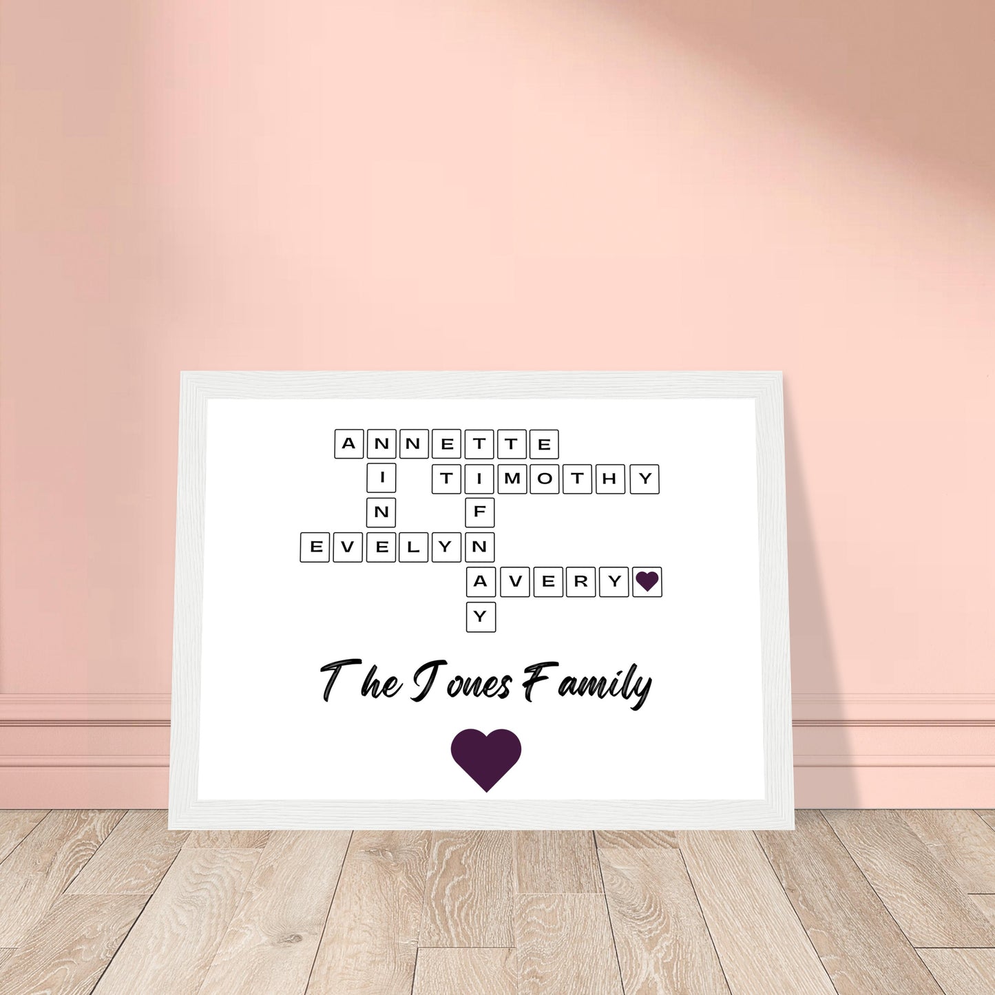 Forever Together Family Portrait Premium Matte Wooden Framed Poster